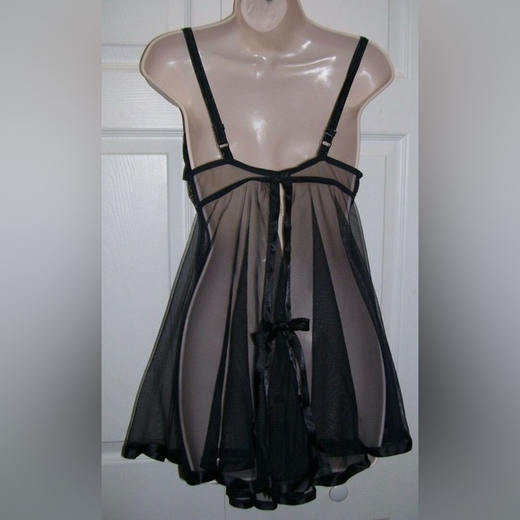 Victoria's Secret Black and White Lace Chemise Nightgown 34B - Picture 2 of 14